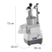 Elektromos zöldségszeletelő és gasztronómiai vágógép - 5L- 735W - 4 tárcsa - Ø174 mm